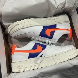 Nike Air Force 1 Pixel Women White Concord Crimson Shoes Size 10